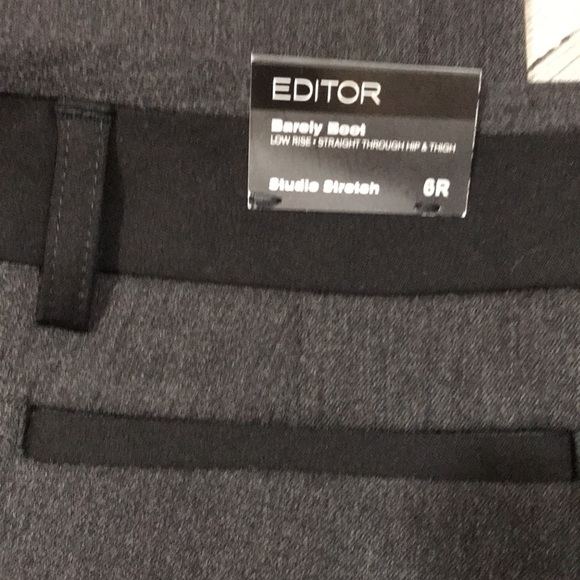 Express NWT “Editor” Barely Boot Charcoal Gray Studio Stretch Slacks size 6R - Picture 4 of 9